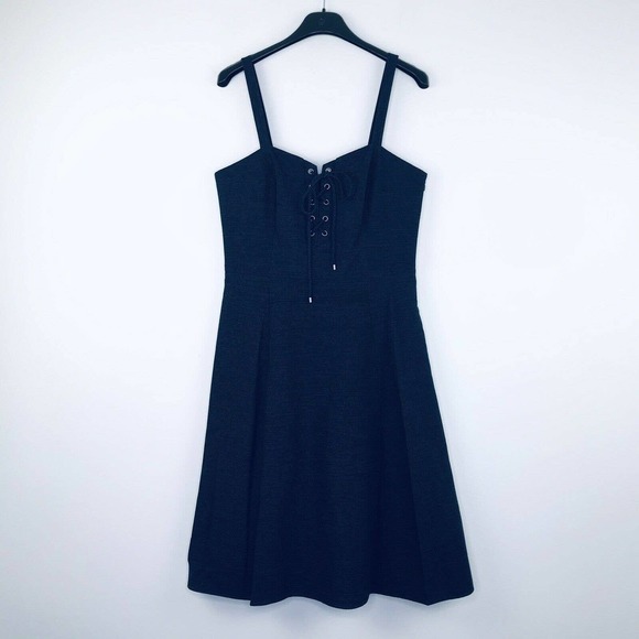 Polo Ralph Lauren 2 Dress Indigo Blue Tie Front - Picture 1 of 6